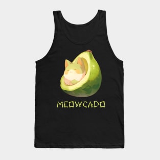 Meowcado Funny Avocado Kawaii Cat Lover Tank Top